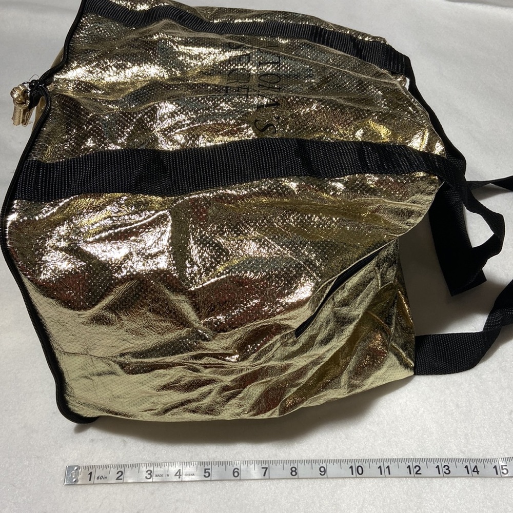 Victoria’s Secret Foldable Duffel/Tote Bag. Never Used. Gold and Black. - Picture 7 of 11